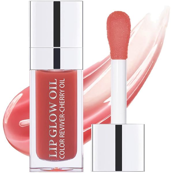 Tinted Lip Balm Hydrating Lip Gloss, Plumping Lip Oil, Long Lasting Narrowing Lip Glow Oil Shine Lip Tint (rosewood-12)