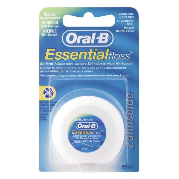 Oral-B Essential Floss Waxed Mint - 50mtr - 3 Pack