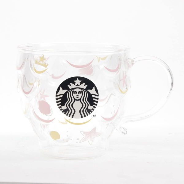 Starbucks Glass Heat Resistant Glass, Mug Shiny Beach, 12.8 fl oz (355 ml), Starbucks, Warm, Cold Compatible, Cup, Brand, Gift