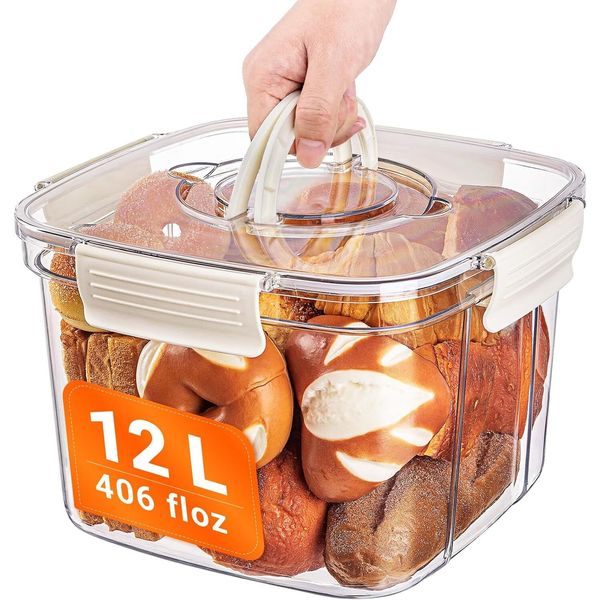 Bread Box for Kitchen Countertop, Large Airtight Food Storage clear