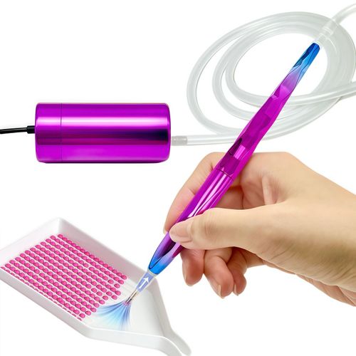 Maylmc Electric Diamond Painting Pen with Smart Vacuum Technology - Art Tool Kit with Adjustable Suction & Wax-Free Design, Vacuum Diamond Painting Pen(Purple)