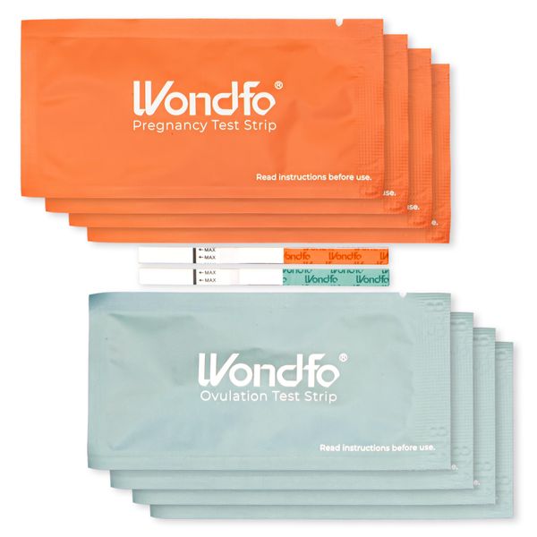 Wondfo 100 Ovulation Test Strips and 20 Pregnancy Test Strips Kit - Rapid Test Detection for Home Self-Checking Urine Test (100 LH + 20 HCG)