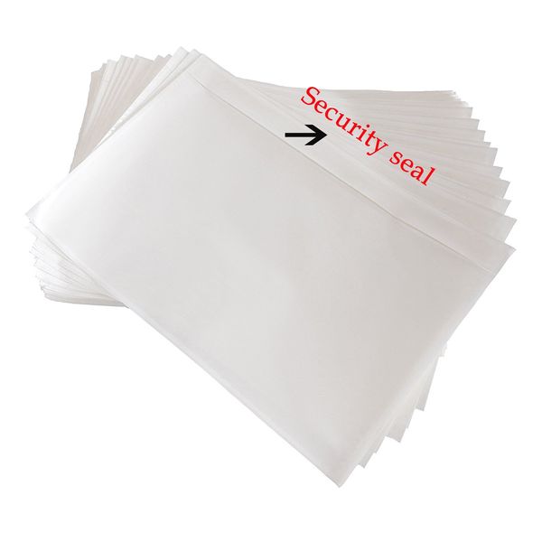 SJPACK 7.5" x 5.5" Shipping Label Sleeves, Clear Adhesive Top Loading Packing List, Label Envelopes Pouches - 100 Packs