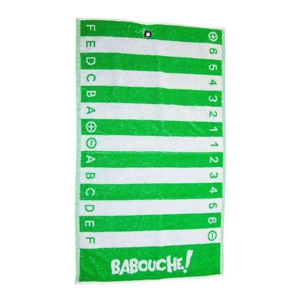 TeeTowel Golf swing alignment towel - swing training aid (Green and White)