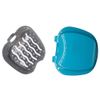 KISEER 2 Pack Colors Denture Bath Case Cup Box Holder Storage Soak Container with Strainer Basket for Travel Cleaning (Light Blue and Blue)