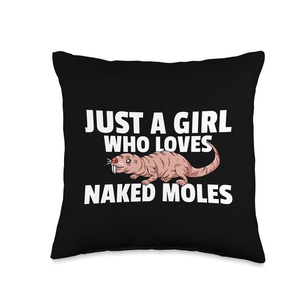Naked Mole Rat Funny African Rodent Throw Pillow