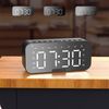Wireless Bluetooth Digital Mirror LED Alarm Clock with Speaker MP3 Player Black