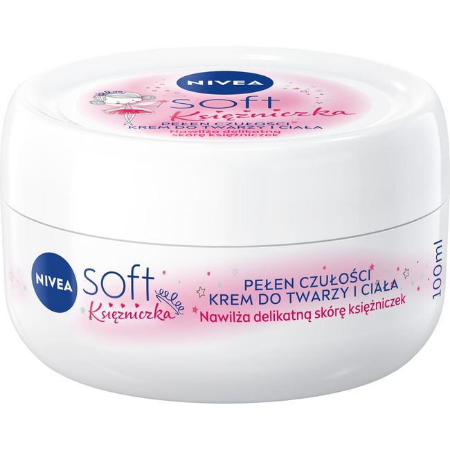 NIVEA Soft Prinzessin Feuchtigkeitsspendende Gesichtscreme für Tag und Nacht für Mädchen Teenager 100ml