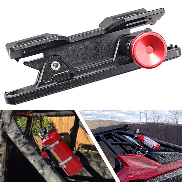 KANGIKX Car Fire Extinguisher Mount Bracket, UTV Aluminum Quick Release Fire Extinguisher Mount Holder Compatible with Jeep Truck Polaris Ranger Cam-Am X3