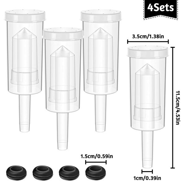 Cisolen 4 Pieces Fermentation Tube Fermentation Airlock Set Plastic Airlock Fermentation Bung with Silicone Eyelets for Home Brewing Wine Making Sauerkraut