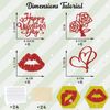 24Pcs Happy Valentines Day Cupcake Topper Red Glitter