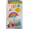 Hello Spring  Window Gel Cling Rainbow sun weather classroom decor