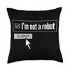 Programmer I'm Not A Robot Submit Software Developer Coder Throw Pillow