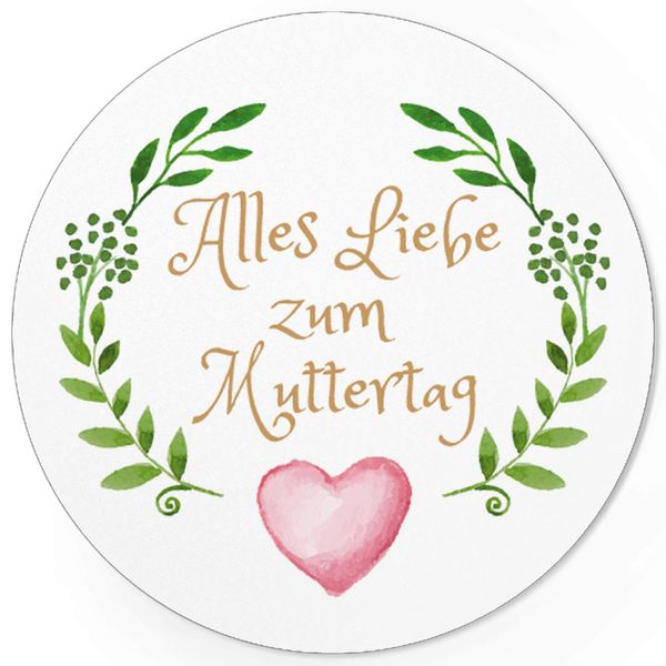 Einladungskarten Manufaktur Hamburg 24 moderne Design Etiketten, rund/Vintage Aquarell Look/Muttertag/Liebe/Herzen/Mama Geschenk/Geschenk-Aufkleber/Sticker/für Firmen