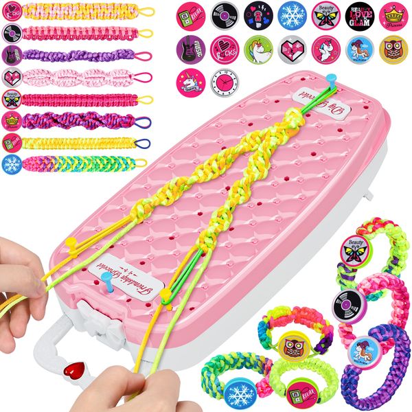 Dpai Friendship Bracelet Making Kit for Girls,DIY Arts and Crafts Toys,Jewelry String Maker Kit,The Best Birthday Gifts Ideas for Girls 6 7 8 9 10 11 12+ Years Old（Pink）