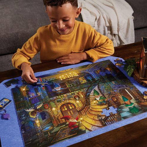 Peaceable Kingdom Gnomes at Night Puzzle – 100-Pc. Seek & Find Glow Puzzle for Kids Ages 6 & Up – Included Blacklight Reveals Hidden Items – Great for Home or Classrooms