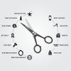 STONLI 4.5 inches Beard and Moustache Scissors - Nose Hair Trimming Stainless Steel Scissors, Safety Use for Eyebrows & Ear Hair (Black)