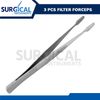 3 Pcs Filter Forceps - Stainless Steel Surgical & Veterinary Lab Instruments