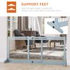 72" Extra Wide Freestanding Pets Gate, No-Mount Adjustable Barrier, Blue-grey