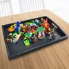 SILILUN Rectangular Serving Breakfast Tray - Black Wood Tray Wooden Food Tray (Medium)
