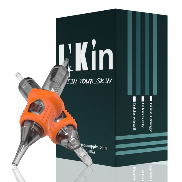 INKin Tattoo Finger Ledge Cartridge Needles Mixed 40Pcs #12 Standard Round Liner L-Taper 1203RL, 1205RL, 1207RL, 1209RL, 1211RL
