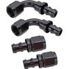 Black Socketless Straight & 90 Degree Push-On Hose Ends, -8 AN