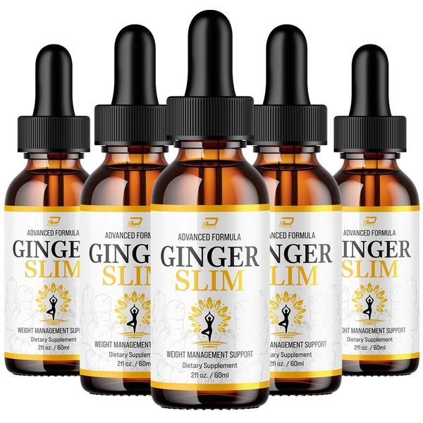 (5 Pack) Ginger Slim Drops – GingerSlim Extra Strength All Natural Organic
