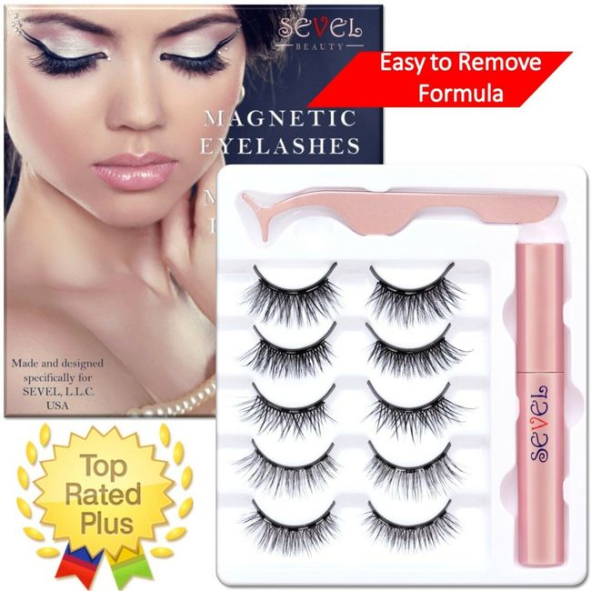 Magnetic Eyelashes with Magnetic Eyeliner Set Natural Look False Lashes.