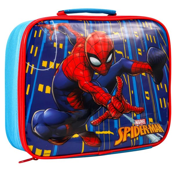 Zawadi Global Spiderman Rectangular Insulated Lunch Box Bag for Boys and Girls, Perfect Size for Packing Hot or Cold Snacks for School and Travel, BPA Free