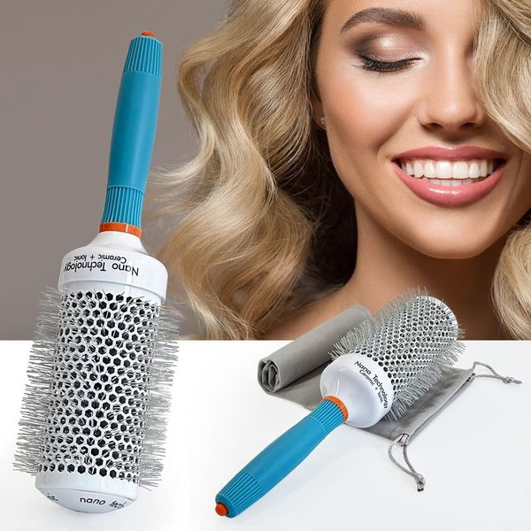 Professional Round hair Brush for Blow Drying, round brush styling tool，Nylon toothed roller hair brush, round roller brush,styling brush，breathable hole uniform for hair salon (Not Electrical)