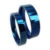 Everstone Flat Shape Wedding Band Couples Engagement Ring Sets Titanium Blue Polished
