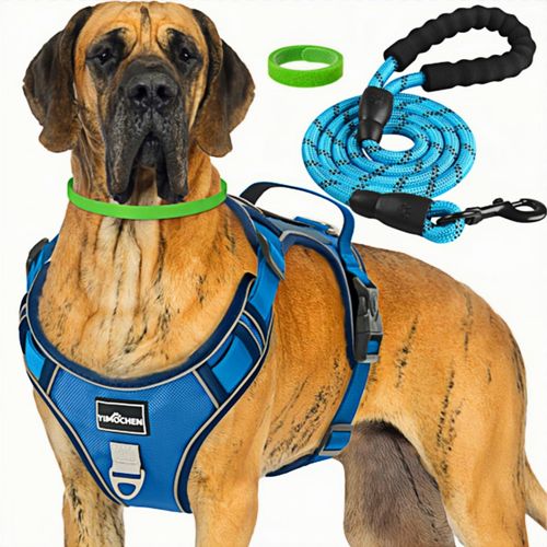 No Pull Dog Harness for Small Dogs,Blue Dog Walking Harness,Reflective Oxford Service Vest and Easy Control Handle Adjustable & Comfortable Soft Padded No Choke