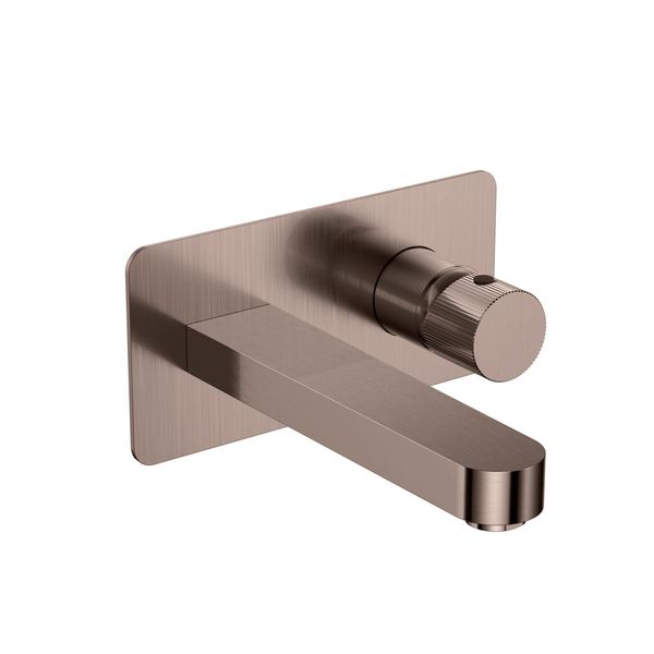 Fluted Koko Brushed Bronze Wall Mounted Basin Mixer Tap