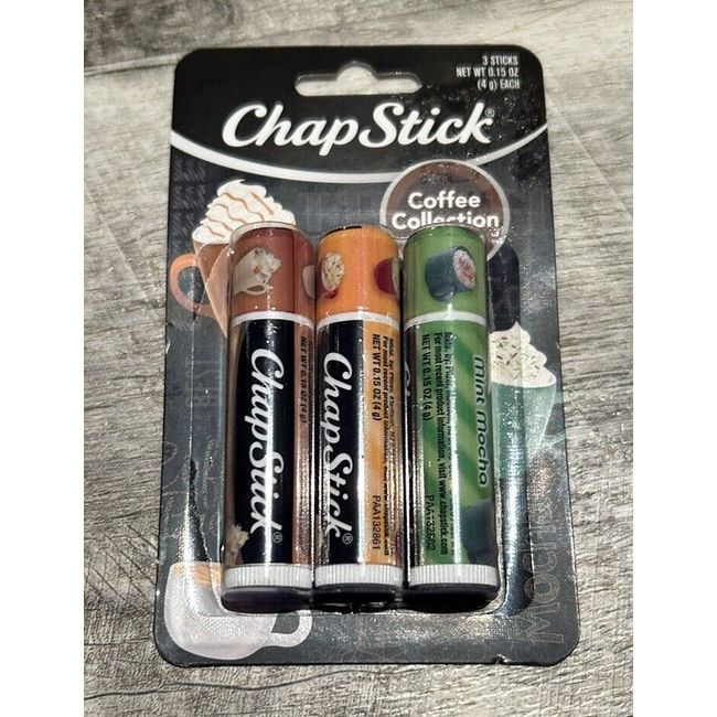 Chapstick COFFEE Collection Vanilla Latte Caramel Macchiato Mint Mocha 3 Pack