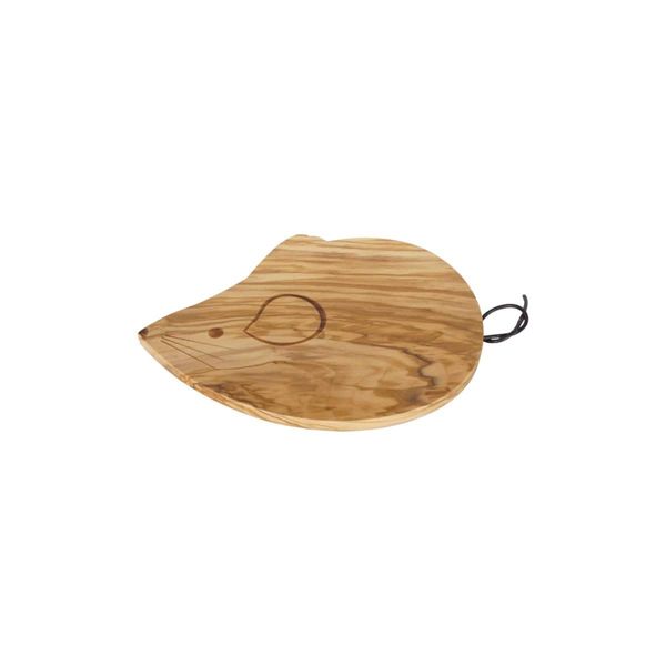 OLIVE WOOD MOUSE-shape CHEESE BOARD 10" x 9.5"