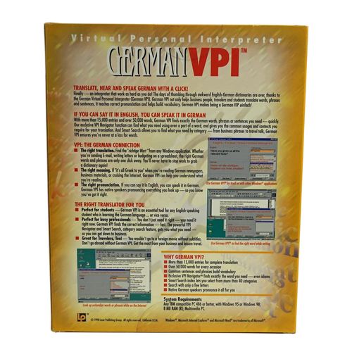 Learn to Speak German Language VPI CD-Rom Software - Translate, Hear and Speak