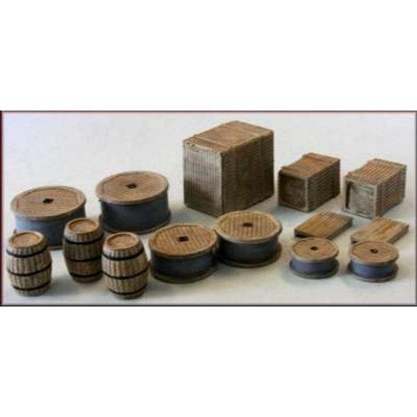 Crates, Barrels, Sacks, Drums etc. - OO Gauge Plastic Kit by Knightwing