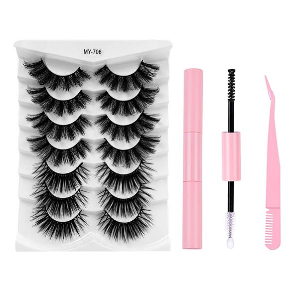 FAIRYGATE Eye Lashes Natural Look Eyelashes Strip Lashes Reusable Adhesive Eyelashes Thick Faux Mink Lashes Dramatic Fluffy Eyelash Long Volume Curl False Eye Lash B5515