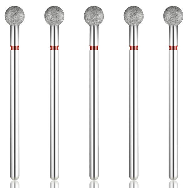 Teaaha 5 PCS Cuticle Bit for Nail Drill 3/32'' Cleaning Ball Head Nail Drill Bits for Gel Nails, Professional Mandrel Nail Drill Bits Electric for Manicures & Pedicure Remove Cuticle Dead Skin Cleaner