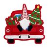3.5" Christmas Truck and Gnome Embroidered Iron on Patch