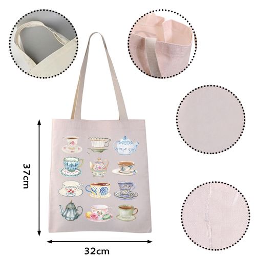 VAMSII Afternoon Tea Lovers Gift Afternoon Tea Tote Bag English Tearooms Gift Tea Drinker Gifts (Afternoon Tea tote)