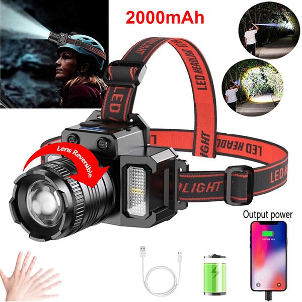 900000LM LED Headlamp Rechargeable Headlight Zoomable Head Torch Lamp Flashlight
