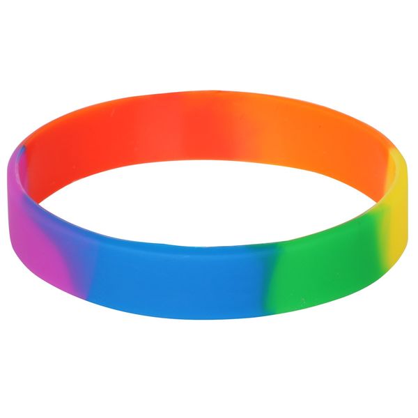 TRIXES Silicone Rainbow Wristband - Accessory for Gay Pride LGBTQIA2s+ Festival - Bracelet for Men Women - Water Resistant Multicoloured Sport Wrist Band