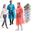 HLKZONE Disposable Rain Ponchos for Adults, Rainbow Colors, 6 Pack
