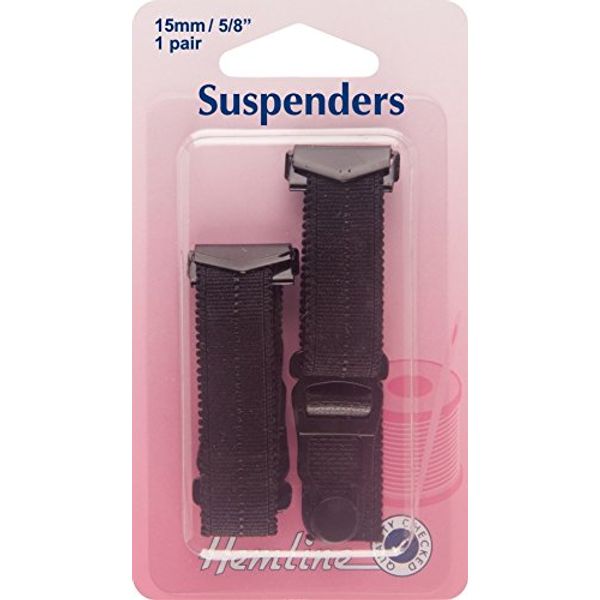 Hemline Sew In Replacement Suspenders Black