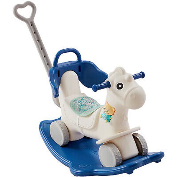 VEVOR 4 in 1 Rocking Horse for Toddlers 1-3 Years Ride on Toy with Sound Blue