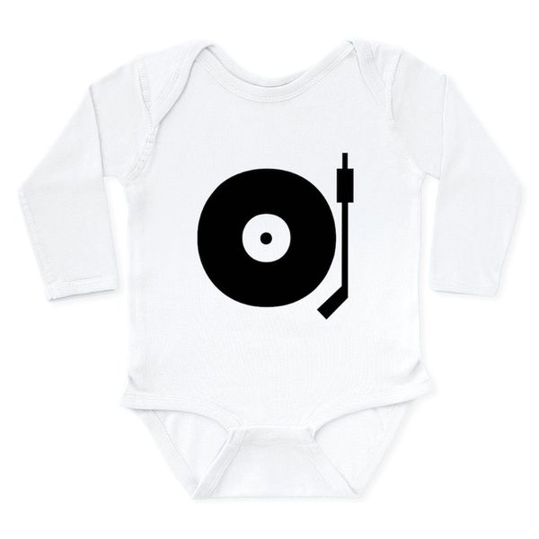 CafePress Old School Record Player Blac Body Suit Cute Long Sleeve Infant Bodysuit Baby Romper