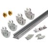 Prime-Line 163589 By-Pass Wardrobe Track Kit, 48 In. Opening, Dial-Adjusting Rollers, Steel, 7/8 In., Plastic Wheels (Single Pack)