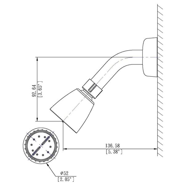 RV/Mobile Motor Home Bath Tub Shower Head, Chrome