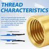 ChillWaves Brass Pipe Fitting, Reducer Hex Coupling 1/2" NPT Female x 1/4" NPT Female Thread Adapter(6-PACK)
